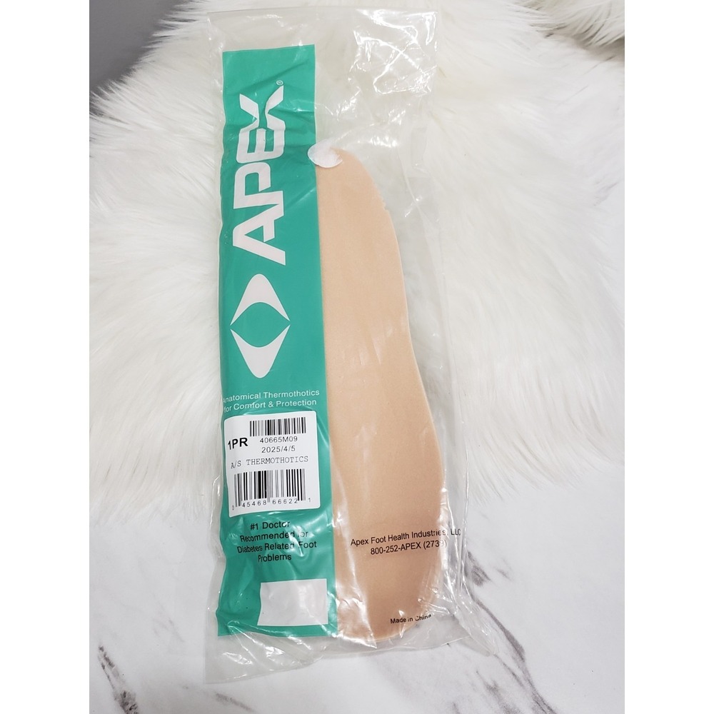 APEX Anatomical Thermothotics GEL Diabetes Insoles 40665M10 Men's Size‎ 9 NEW